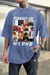 Washed cotton Raised On 90s R&B Album Music Artists-1 Shirt