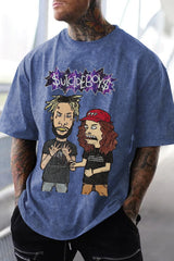 Washed cotton $uicideboy$ men's short-sleeved T-shirt