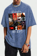 Washed cotton Raised on 90's R&B Album Cover short-sleeved Tshirts