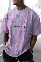 Formula 1 Washed cotton men's short-sleeved T-shirt