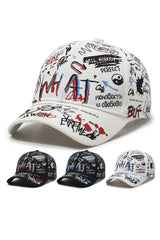 Graffiti Letters Printed Baseball Cap - Unisex