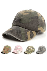 Washed Denim Camouflage Baseball Cap - Unisex