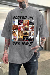 Washed cotton Raised On 90s R&B Album Music Artists-1 Shirt