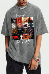 Washed cotton Raised on 90's R&B Album Cover short-sleeved Tshirts