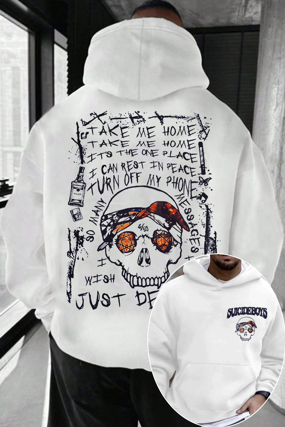 $uicideboy$Double-sided printed men's long-sleeved sweatshirt