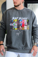 badbunny round neck long sleeve sweatshirt