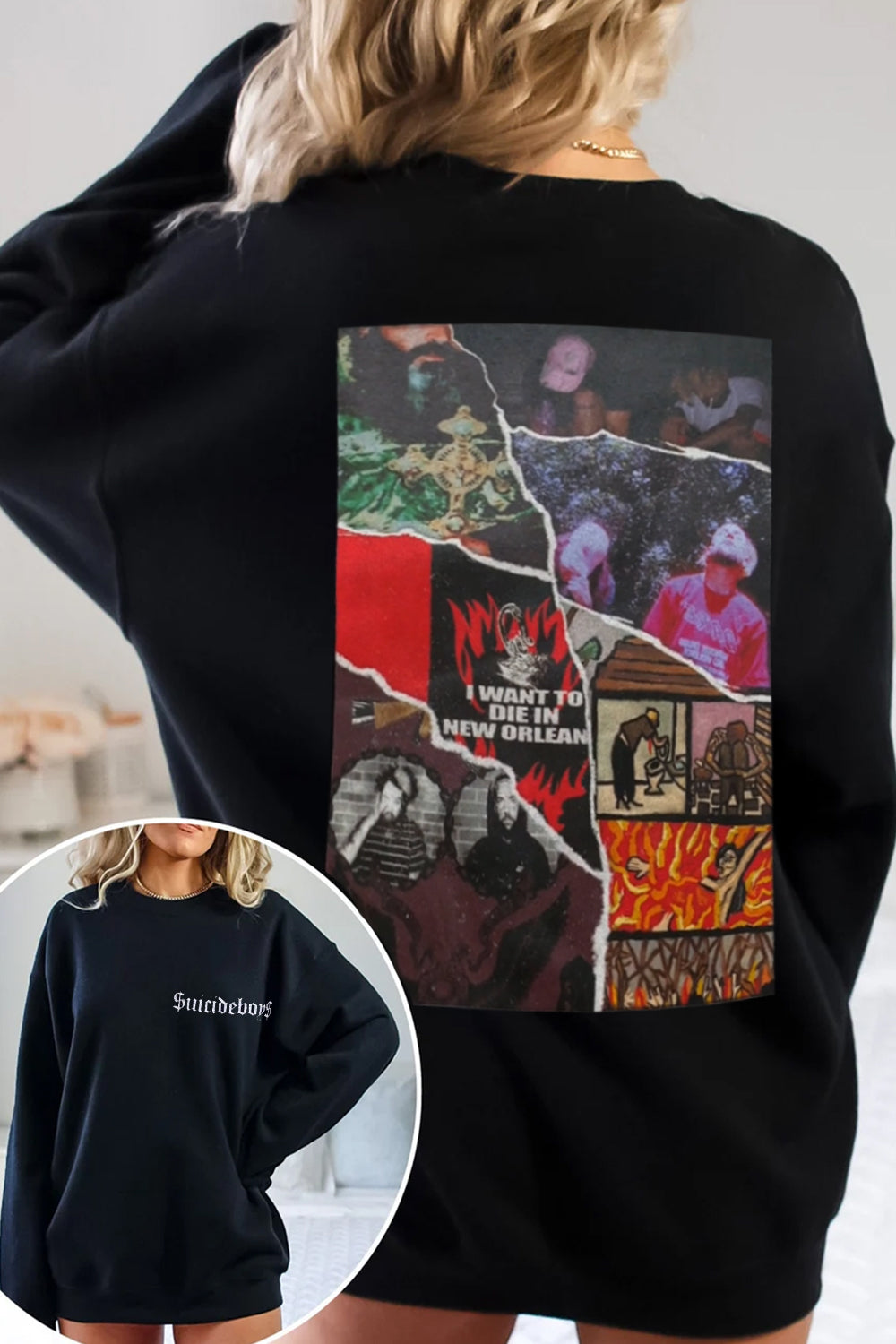 $uicideboy$ double-sided printed sweatshirt