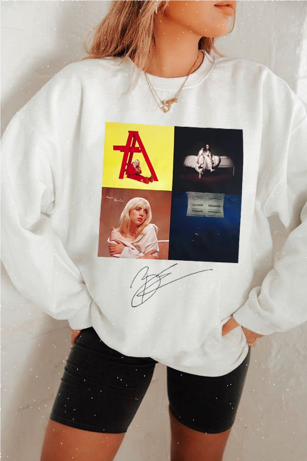 Billie Eilish poster print sweatshirt