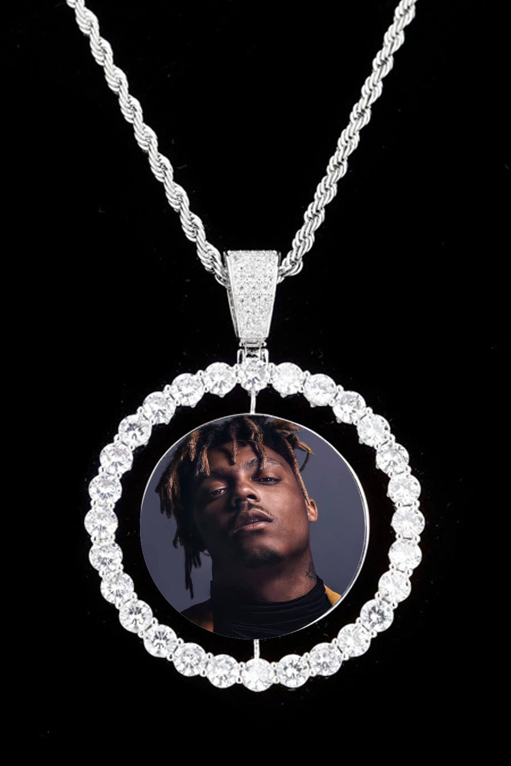 Juice WRLD Rotatable zircon hip hop necklace