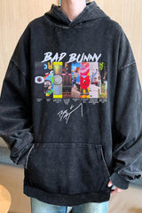 Bad Bunny Washed cotton hoodie