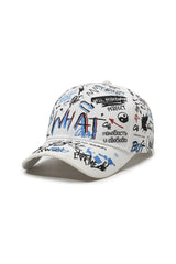 Graffiti Letters Printed Baseball Cap - Unisex