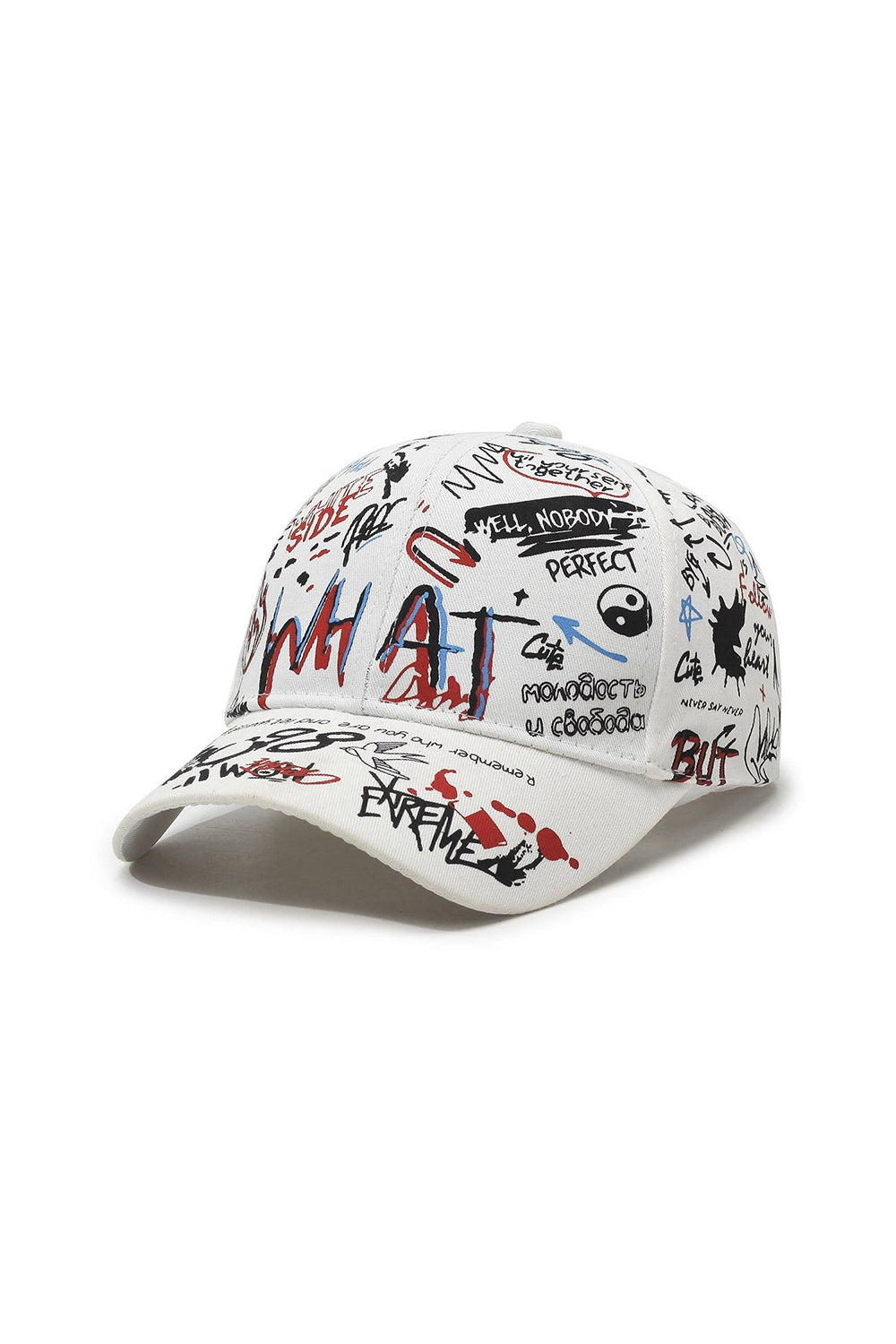 Graffiti Letters Printed Baseball Cap - Unisex