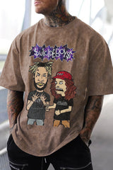 Washed cotton $uicideboy$ men's short-sleeved T-shirt