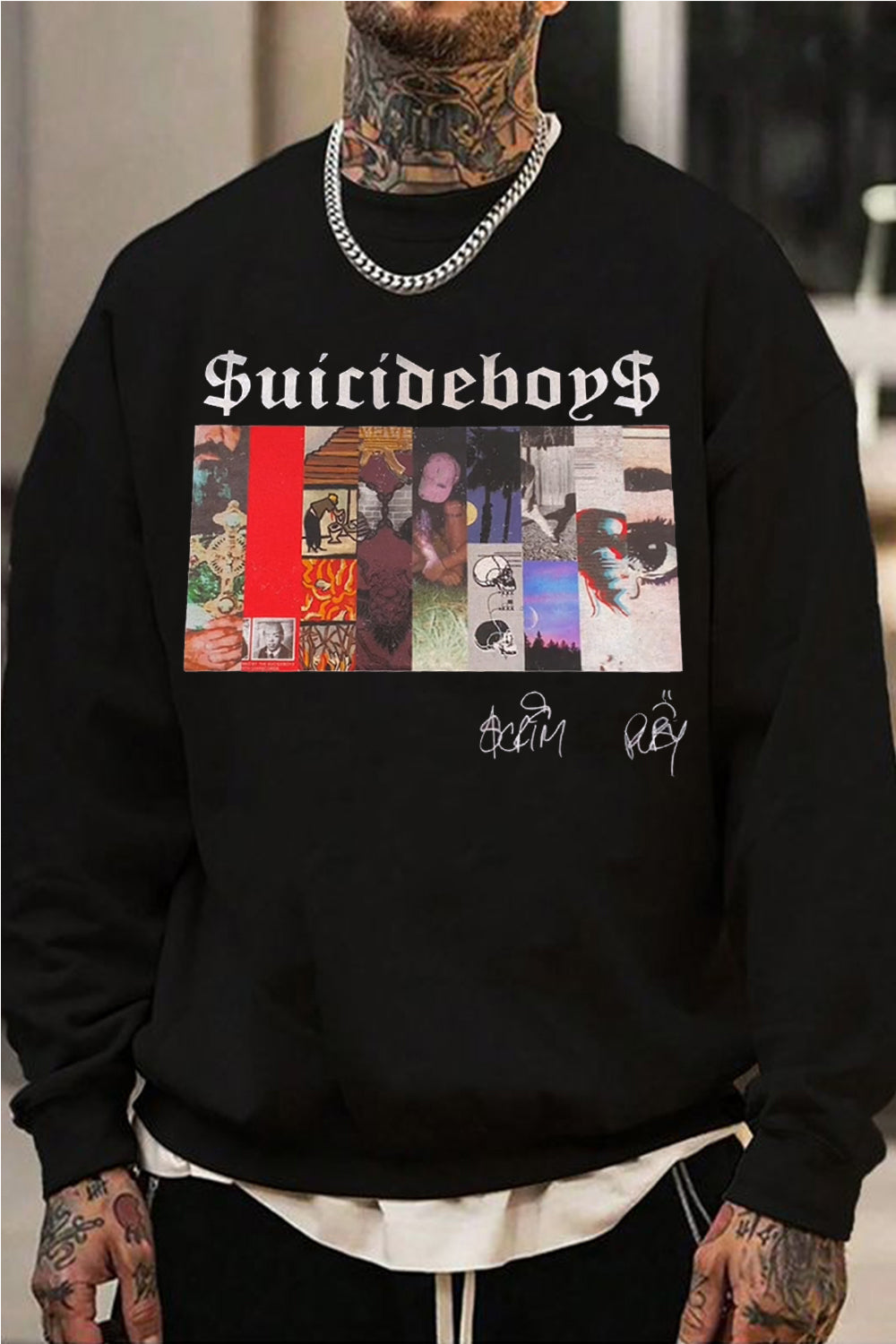 $uicideboy$ printed men's long-sleeved sweatshirt