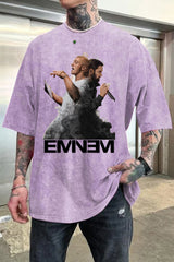 Washed cotton Eminem Tshirt-MEN