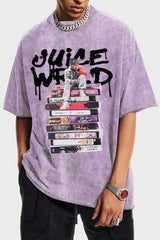 Washed cotton Juicewrld round neck men's short-sleeved T-shirt