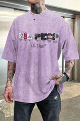 Washed cotton lilpeep short sleeve t-shirt