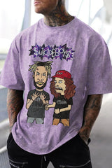 Washed cotton $uicideboy$ men's short-sleeved T-shirt