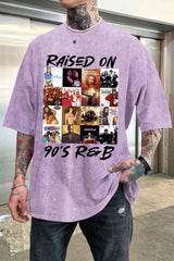 Washed cotton Raised On 90s R&B Album Music Artists-1 Shirt