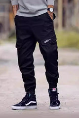 Camouflage jogging cargo pants with multi-pockets