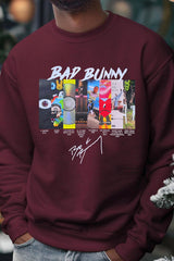 badbunny round neck long sleeve sweatshirt