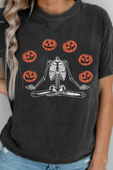 Funny Skull Pumpkin Halloween T-shirt