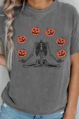 Funny Skull Pumpkin Halloween T-shirt