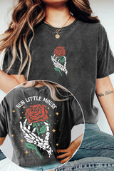 Run Little Mouse Book Lover Rose T-shirt