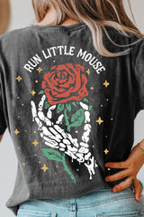 Run Little Mouse Book Lover Rose T-shirt