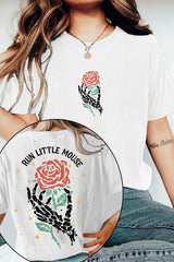 Run Little Mouse Book Lover Rose T-shirt