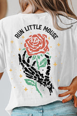 Run Little Mouse Book Lover Rose T-shirt