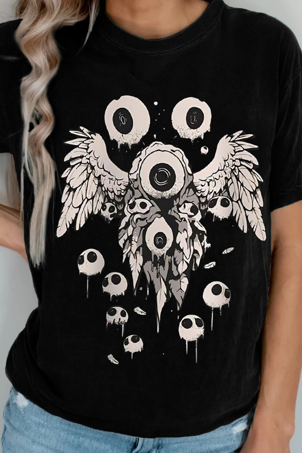 Horror Weirdcore Eyeball Trippy Tee For Women