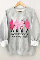 On Wednesday We Wear Pink Ghost Sweatshirt For Women