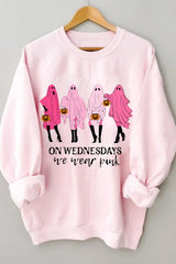 On Wednesday We Wear Pink Ghost Sweatshirt For Women