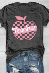 Back To School Checkered Teacher Tee For Women