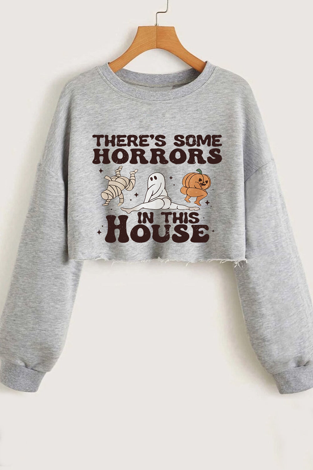 There's Some Horrors In This House Crop Sweatshirt For Women