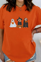 Halloween Ghost Dog Pumpkin Tee For Women