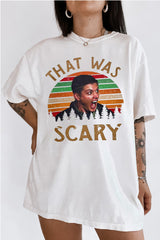 That Was SCARY print short-sleeved T-shirt