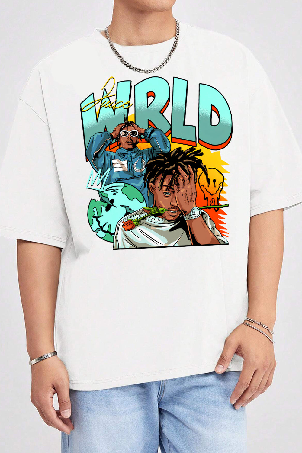 Juice Wrld Smiley Graphic Tee For Men