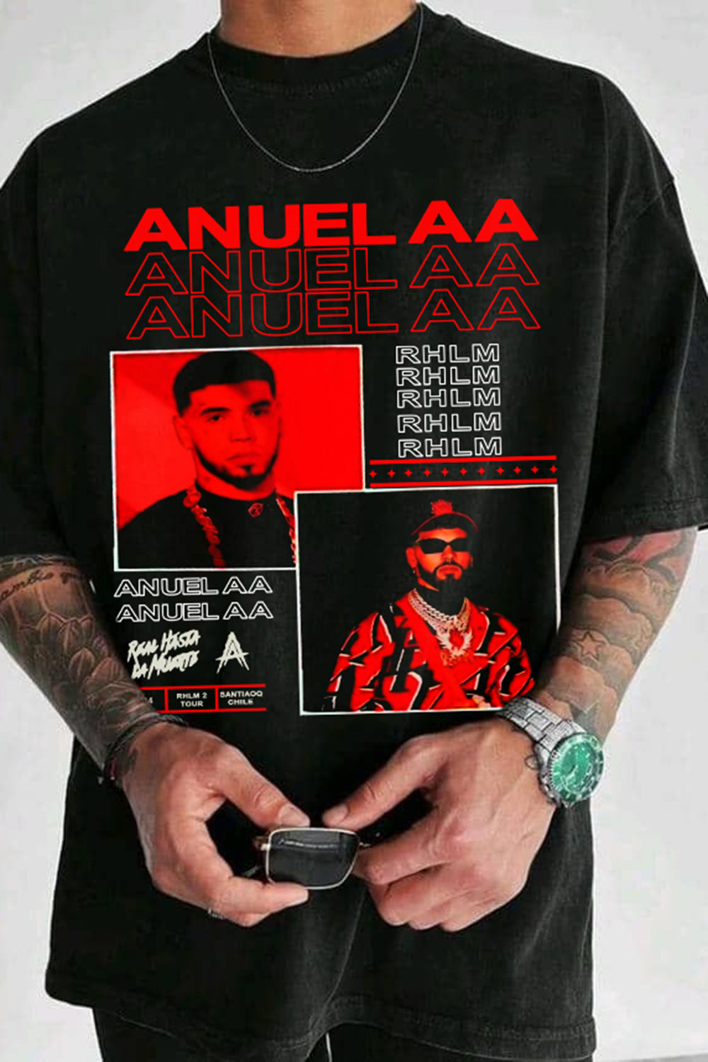 Anuel AA Real Hasta La Muerte Ablum Tee For Men