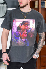 Chris Brown Breezy Tour Middle Finger Graphic Tee For Men