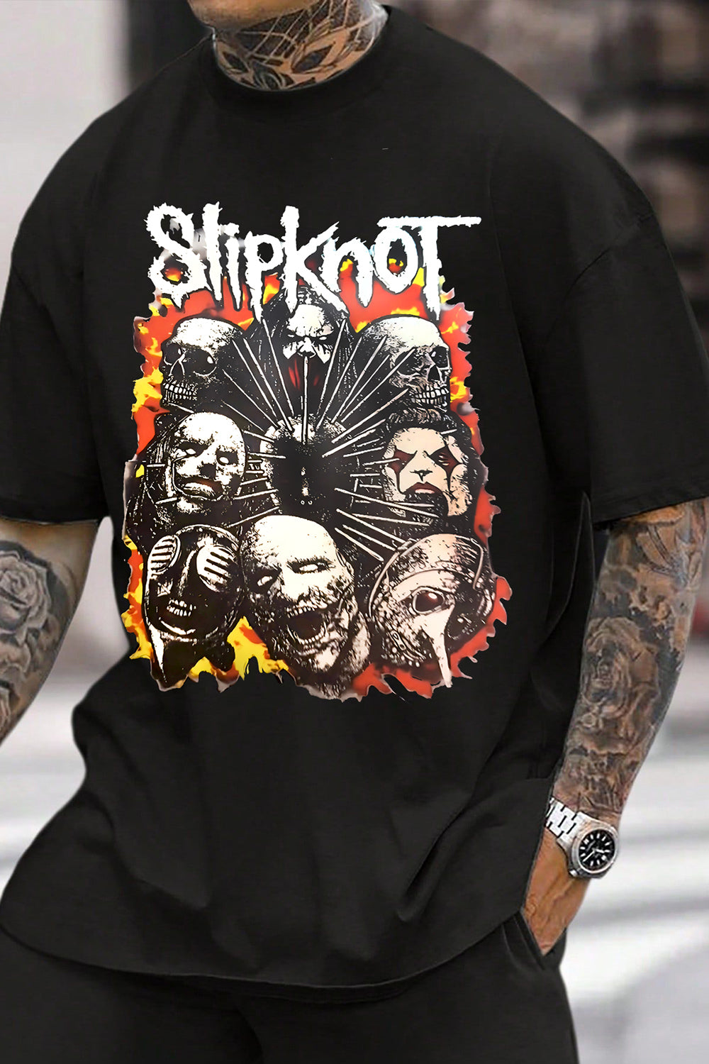 Slipknot Rock  Band Graphic Tee For Men