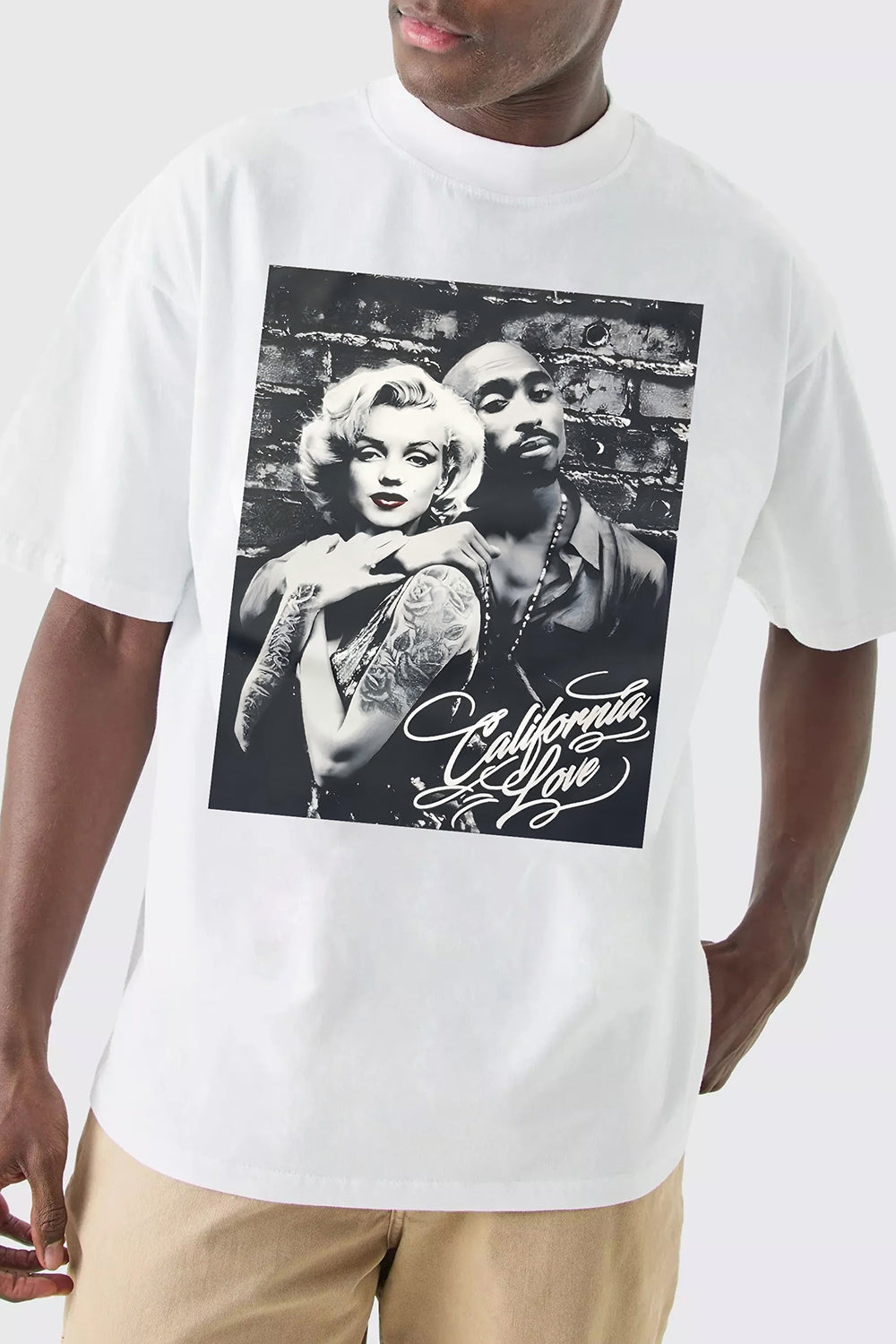 Marilyn Monroe and Tupac Shakur Graphic Tee For Men