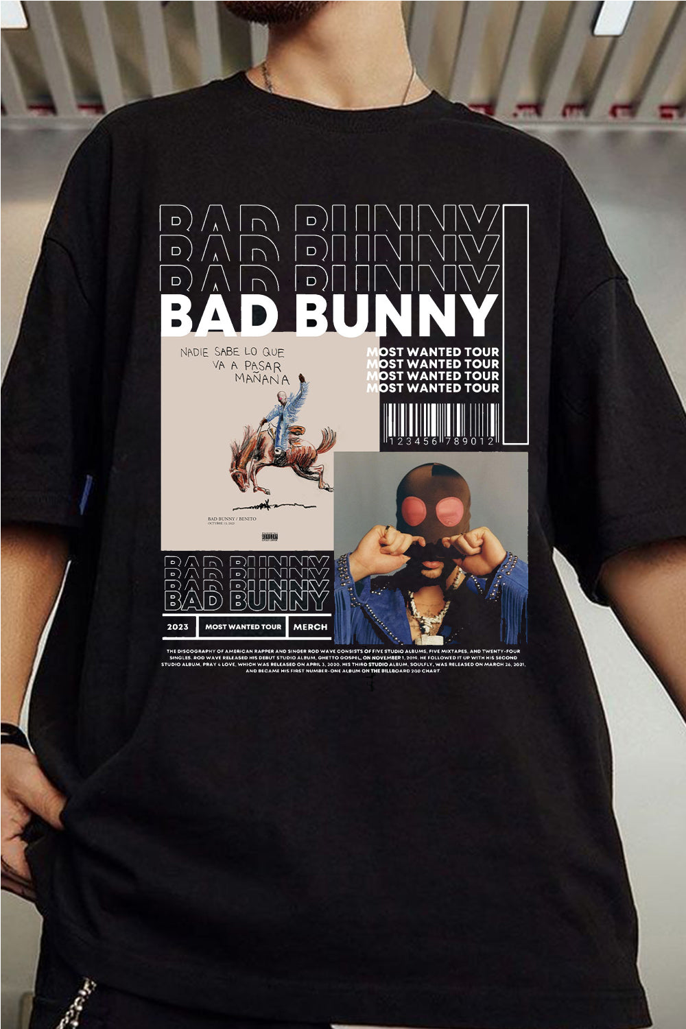 bad bunny poster short sleeve T-shirt