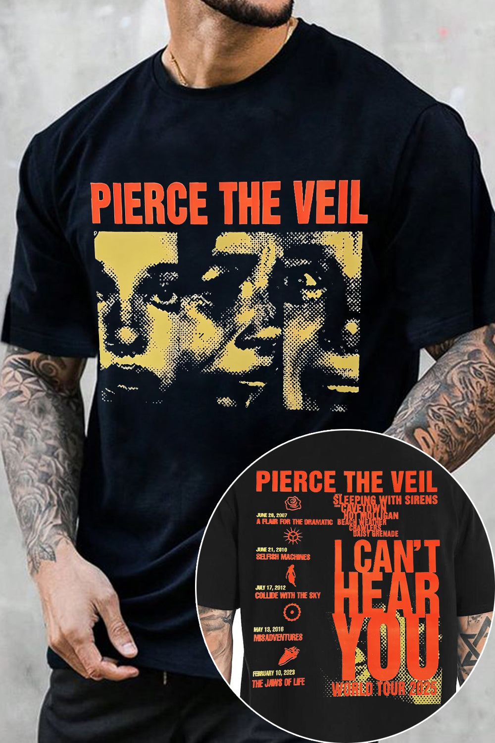 Pierce The Veil World Tour 2025 Tee For Men