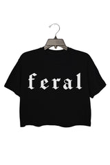 Feral gothic font Crop Top For Women