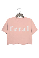 Feral gothic font Crop Top For Women