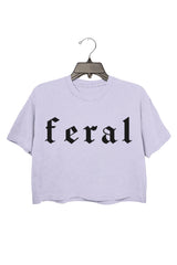 Feral gothic font Crop Top For Women