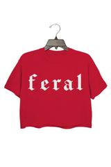 Feral gothic font Crop Top For Women