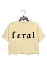 Feral gothic font Crop Top For Women